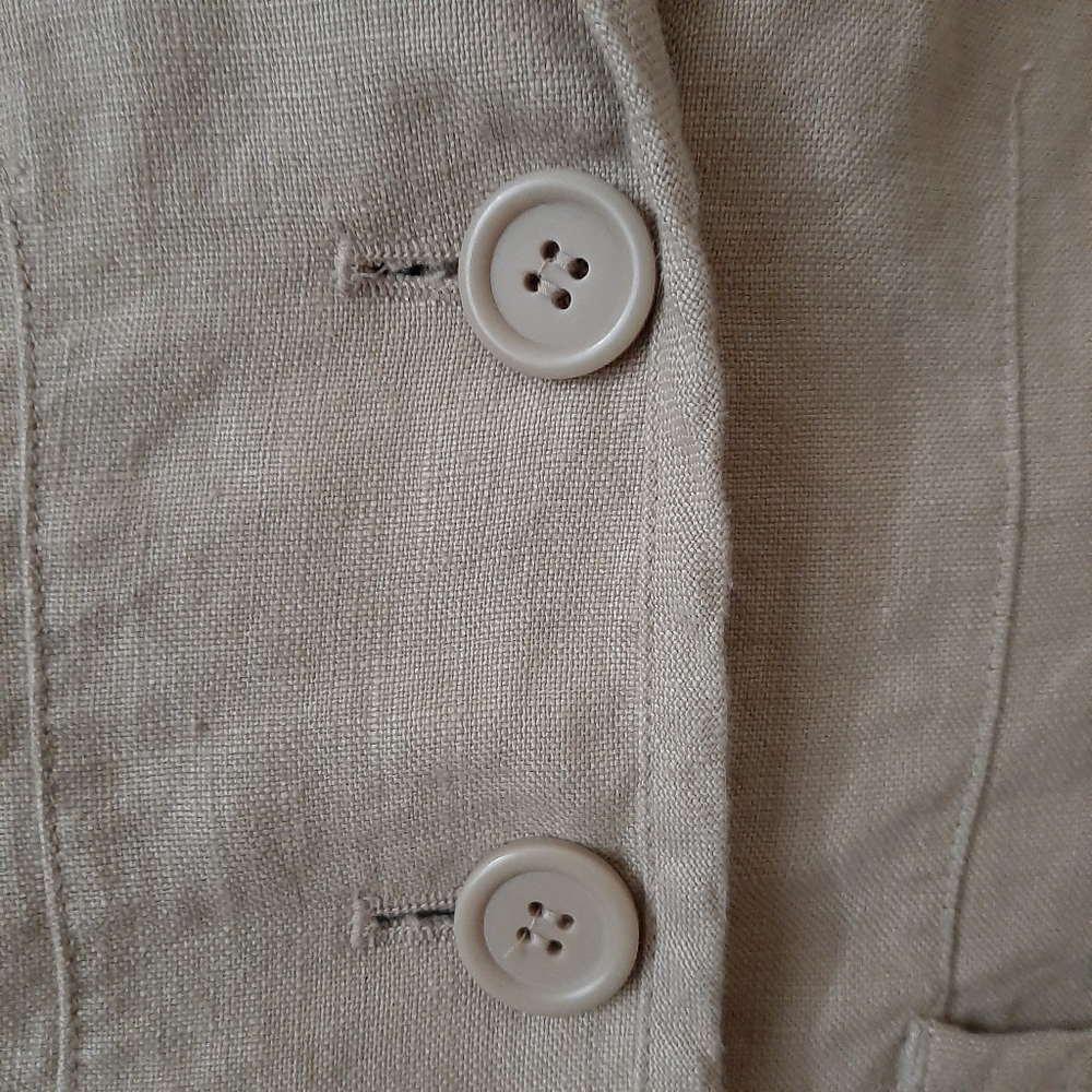 H&M Khaki Tan Linen Blazer Size 10 - Picture 7 of 11